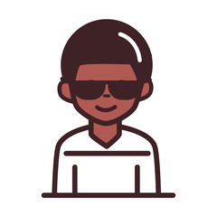 avatar male man portrait cartoon character line and fill style icon