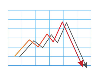 Obraz premium The falling graph.