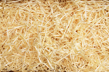 Wood chips background close up