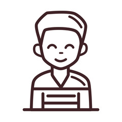 avatar male man portrait cartoon character line style icon