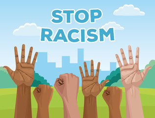 interracial hands stop racism campaign