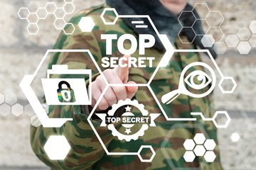 Top Secret Military Concept. Confidential Army Data Security. Espionage Protection.