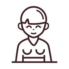 avatar woman female character portrait cartoon line style icon