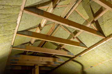 Insulation of the attic in the frame house. Mineral wool