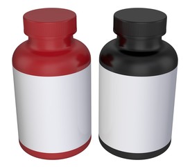 Realistic 3D Bottle Mock Up Template on White Background.3D Rendering 