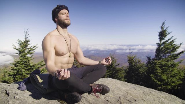 Yoga Man on Summit