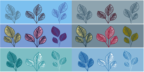 Abstract colourful leaves seamless pattern