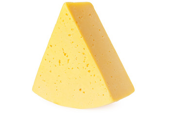 Cut of cheese isolated on a white background