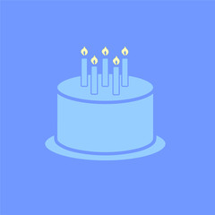 birthday cake icon in trendy flat design