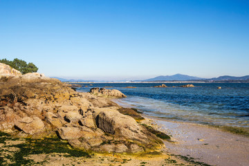 Fototapeta na wymiar Arousa Island coastline
