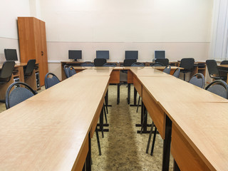 image of an empty computer room