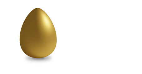 Golden egg for Easter isolated on a white background. 3D illustration