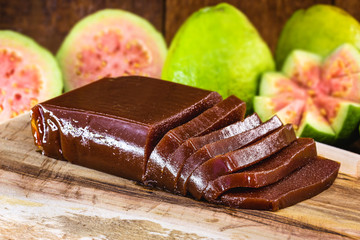 Brazilian sweet country boy. Guava is a typical Brazilian dessert, common throughout the country, consumed in June parties. Concept of homemade brazil food.