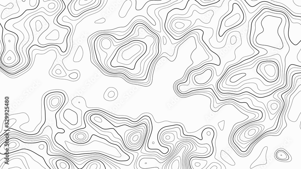 Poster topographic contour map on white background. vector grid map.