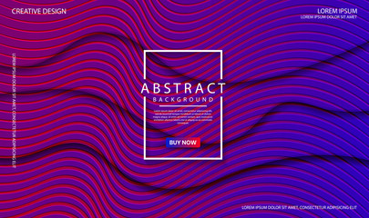 Abstract modern graphic element. Dynamical colored waves with wood cut style. Colorful geometric background with mixing purple, blue and pink color for landing page, poster, flyer and brochure