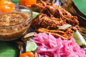 Cochinita Pibil, Served With Yucatecan Habanero Sauce And Pickled Onions