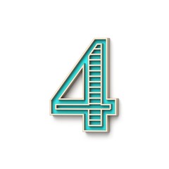 Obraz premium Classic old fashioned font Number 4 FOUR 3D