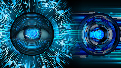 Blue eye cyber circuit future technology concept background