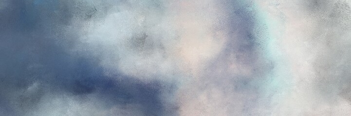 abstract painted art antique horizontal banner background  with silver, dark slate blue and slate gray color