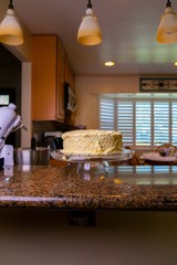 Young Woman Frosting Cake