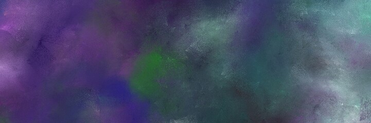 abstract painted art grunge horizontal banner background  with dark slate gray, dark gray and slate gray color