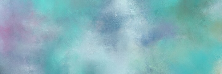 abstract painted art vintage horizontal header background  with medium aqua marine, powder blue and blue chill color