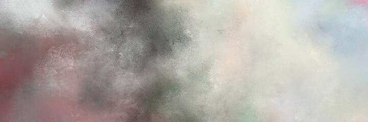 vintage painted art grunge horizontal header background  with silver, pastel gray and dark slate gray color