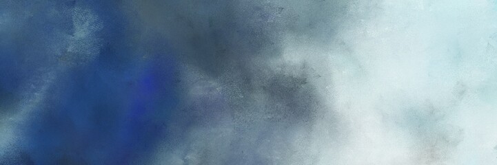 abstract painted art grunge horizontal texture with teal blue, dark slate blue and light gray color