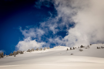 Snowy  mountain landscape , France, Haute Savoie, D3dec
