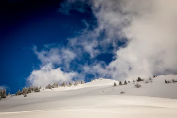 Fotobehang Snowy  mountain landscape , France, Haute Savoie, D3dec © David3decPhotography