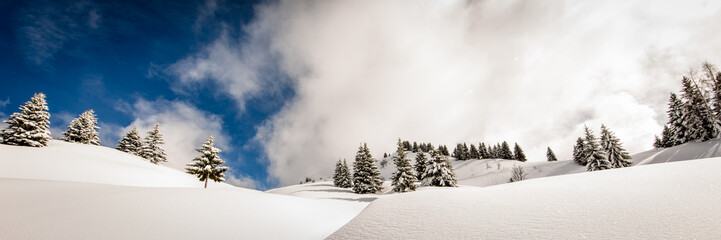 Snowy  mountain landscape , France, Haute Savoie, D3dec