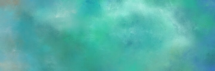 Fototapeta na wymiar abstract painted art retro horizontal background with cadet blue, medium aqua marine and powder blue color