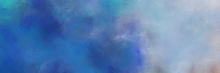painted vintage horizontal background with steel blue, pastel blue and teal blue color