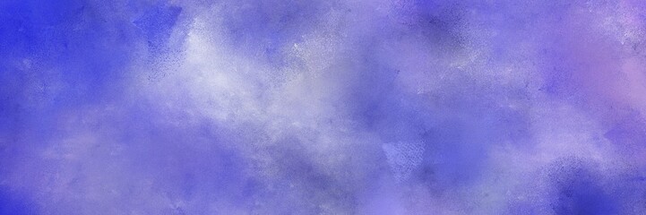 abstract painted art vintage horizontal header with medium purple, slate blue and lavender blue color