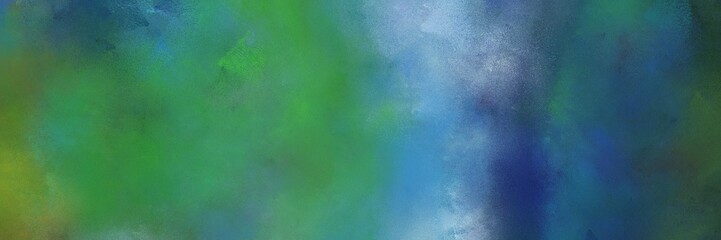 vintage painted art decorative horizontal background banner with sea green, cadet blue and dark slate gray color