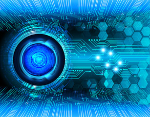 Blue eye cyber circuit future technology concept background