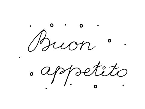 Buon appetito phrase handwritten with a calligraphy brush. Bon Appetit in italian. Modern brush calligraphy. Isolated word black
