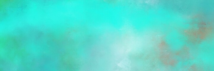 vintage painted art vintage horizontal background banner with turquoise, sky blue and powder blue color