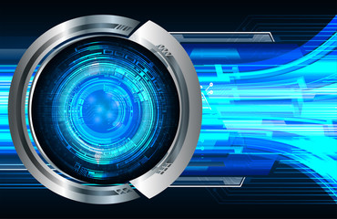 Blue eye cyber circuit future technology concept background