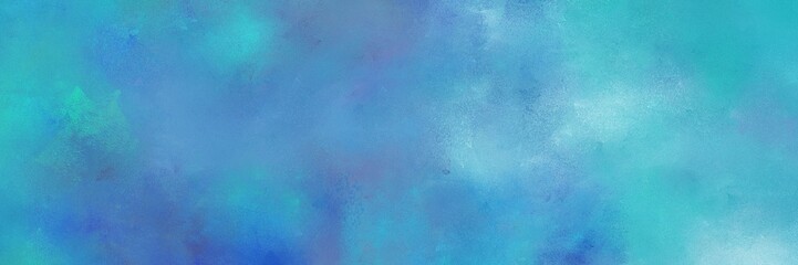 vintage painted art old horizontal header with steel blue, light blue and sky blue color