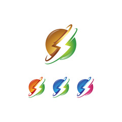 Lightning Bolt Modern Gradations Logo Icon
