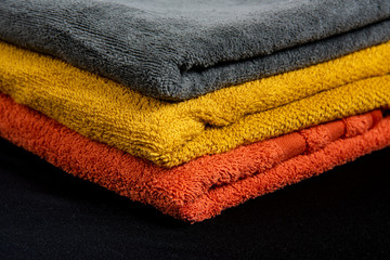 yellow gray orange clean towel