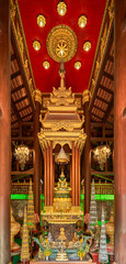 inside of wat pra kaew with emerald sculpture buddha religion