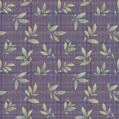 Seamless watercolor leaves pattern. Floral pattern for design. Seamless floral pattern.  Painted leaves for packaging, wallpaper, fabrics.