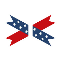 memorial day ribbon stars ornament american celebration flat style icon