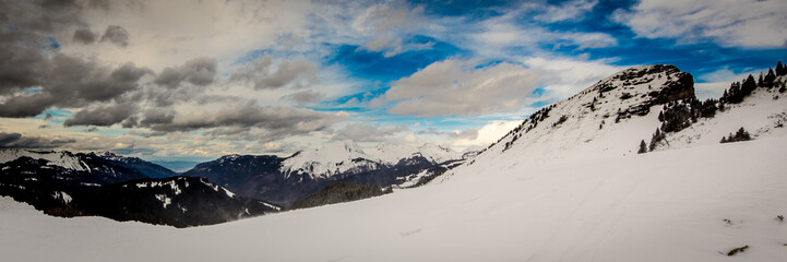 Snowy mountain landscape , France, Haute Savoie, D3dec