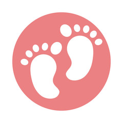 mothers day, footprint baby decoration block style icon