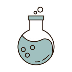 school education laboratory flask globet supply line and fill style icon