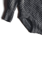 Warm knitted sweater with a pattern. Isolate on white.