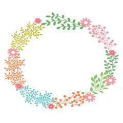 春の花のリース